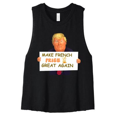 Trump Funny Make French Fries Great Again 2024Trump Vance Women's Racerback Cropped Tank