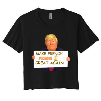 Trump Funny Make French Fries Great Again 2024Trump Vance Women's Crop Top Tee