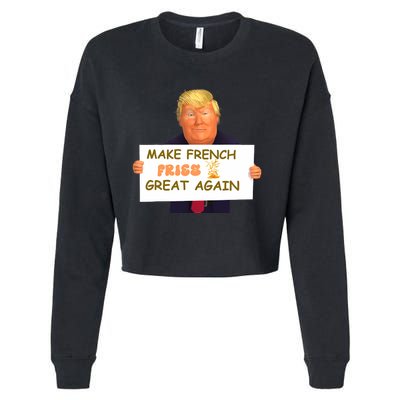 Trump Funny Make French Fries Great Again 2024Trump Vance Cropped Pullover Crew