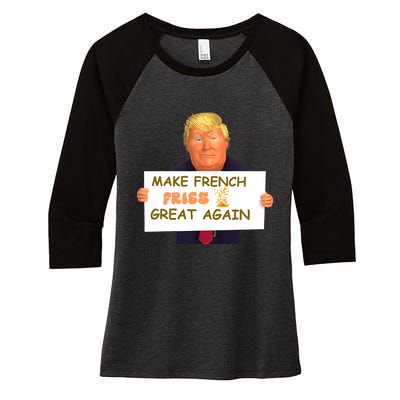 Trump Funny Make French Fries Great Again 2024Trump Vance Women's Tri-Blend 3/4-Sleeve Raglan Shirt