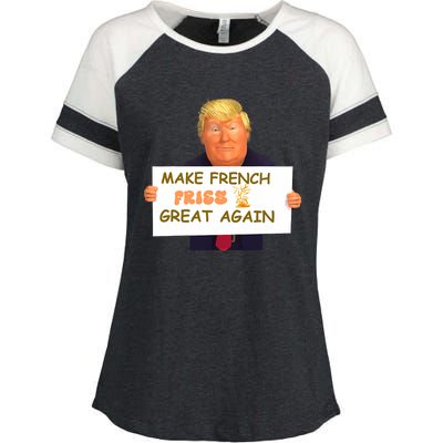 Trump Funny Make French Fries Great Again 2024Trump Vance Enza Ladies Jersey Colorblock Tee