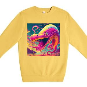 Trippy Fish Monster Premium Crewneck Sweatshirt