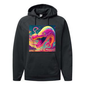 Trippy Fish Monster Performance Fleece Hoodie