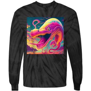 Trippy Fish Monster Tie-Dye Long Sleeve Shirt