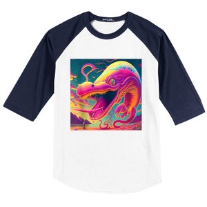 Trippy Fish Monster Baseball Sleeve Shirt