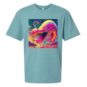 Trippy Fish Monster Sueded Cloud Jersey T-Shirt