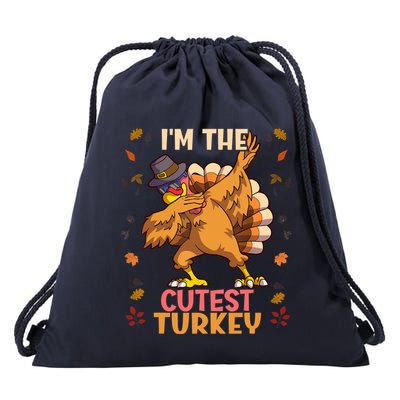 Thanksgiving Family Matching I'm The Cutest Turkey Funny Drawstring Bag
