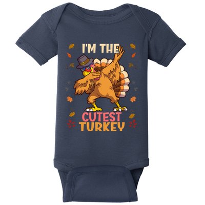 Thanksgiving Family Matching I'm The Cutest Turkey Funny Baby Bodysuit