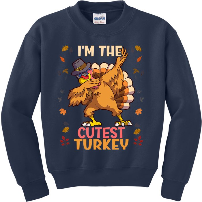 Thanksgiving Family Matching I'm The Cutest Turkey Funny Kids Sweatshirt