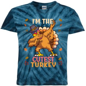 Thanksgiving Family Matching I'm The Cutest Turkey Funny Kids Tie-Dye T-Shirt