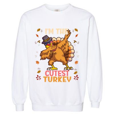 Thanksgiving Family Matching I'm The Cutest Turkey Funny Garment-Dyed Sweatshirt