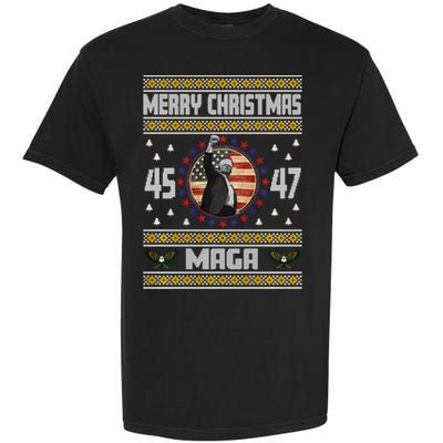 Trump Fight Maga Ugly Christmas Garment-Dyed Heavyweight T-Shirt