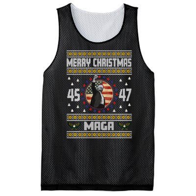 Trump Fight Maga Ugly Christmas Mesh Reversible Basketball Jersey Tank