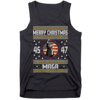 Trump Fight Maga Ugly Christmas Tank Top