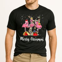 Three Flamingos Merry Christmas Cooling Performance Crew T-Shirt