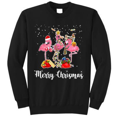 Three Flamingos Merry Christmas Sweatshirt