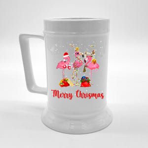 Three Flamingos Merry Christmas Beer Stein