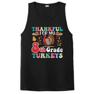 Thankful For My 8th Grade Turkeys Funny Turkey Teacher Cute Kawaii Turkey PosiCharge Competitor Tank