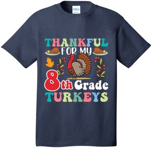 Thankful For My 8th Grade Turkeys Funny Turkey Teacher Cute Kawaii Turkey T-Shirt