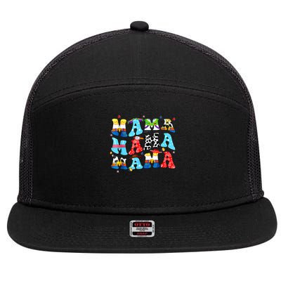 Toy Funny Mama Boy Mother'S Day Mom 7 Panel Mesh Trucker Snapback Hat