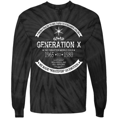 The Forgotten Middle Child Gen X Generation X 60s 70s 80s Tie-Dye Long Sleeve Shirt