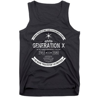 The Forgotten Middle Child Gen X Generation X 60s 70s 80s Tank Top