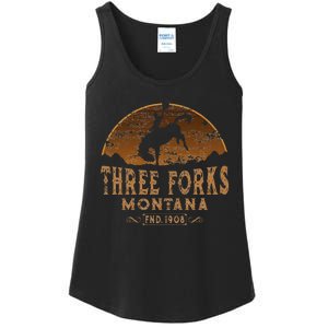 Three Forks Montana Mt Wild West Rodeo Cowboy Ladies Essential Tank