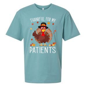 Thankful For My Patients Thanksgiving Costume Gift Sueded Cloud Jersey T-Shirt