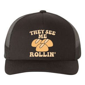 Thanksgiving Family Matching Outfit They See Me Rollin Yupoong Adult 5-Panel Trucker Hat