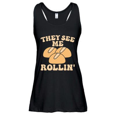 Thanksgiving Family Matching Outfit They See Me Rollin Ladies Essential Flowy Tank
