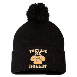 Thanksgiving Family Matching Outfit They See Me Rollin Pom Pom 12in Knit Beanie