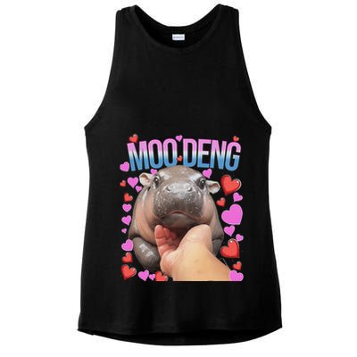 The Famous Moo Deng Pygmy Baby Hippo Moo Deng Cute Moodeng Ladies PosiCharge Tri-Blend Wicking Tank