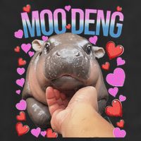 The Famous Moo Deng Pygmy Baby Hippo Moo Deng Cute Moodeng 7 Panel Mesh Trucker Snapback Hat