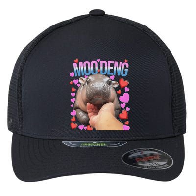 The Famous Moo Deng Pygmy Baby Hippo Moo Deng Cute Moodeng Flexfit Unipanel Trucker Cap