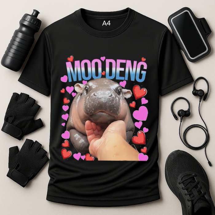 The Famous Moo Deng Pygmy Baby Hippo Moo Deng Cute Moodeng Performance Shirt