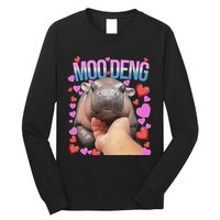 The Famous Moo Deng Pygmy Baby Hippo Moo Deng Cute Moodeng Long Sleeve Shirt