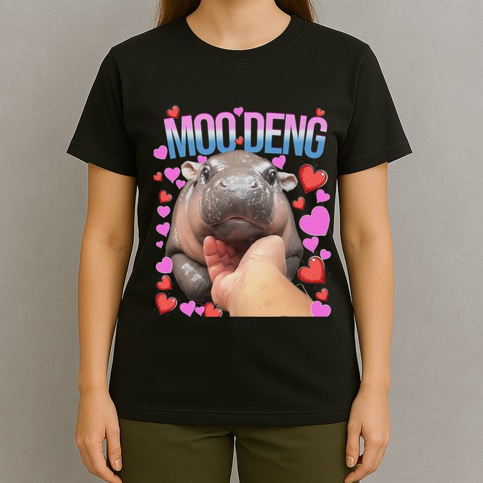 The Famous Moo Deng Pygmy Baby Hippo Moo Deng Cute Moodeng T-Shirt