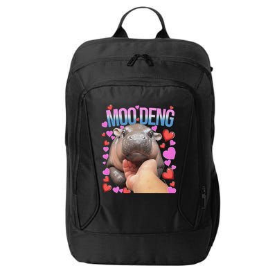 The Famous Moo Deng Pygmy Baby Hippo Moo Deng Cute Moodeng City Backpack