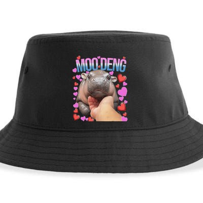 The Famous Moo Deng Pygmy Baby Hippo Moo Deng Cute Moodeng Sustainable Bucket Hat