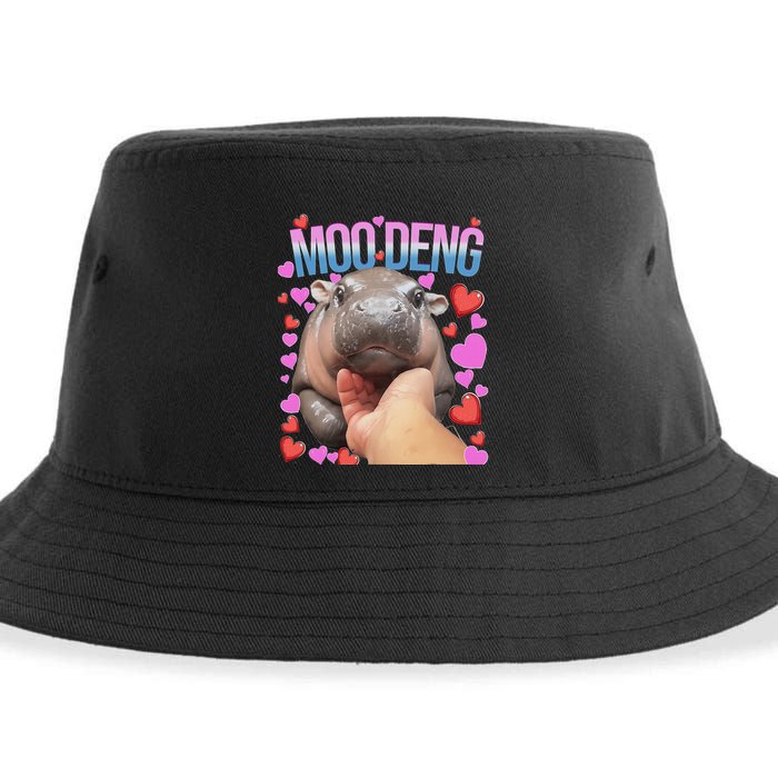 The Famous Moo Deng Pygmy Baby Hippo Moo Deng Cute Moodeng Sustainable Bucket Hat