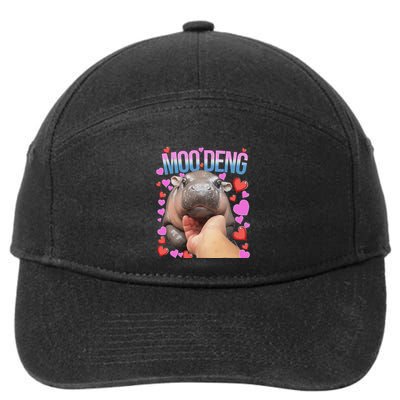 The Famous Moo Deng Pygmy Baby Hippo Moo Deng Cute Moodeng 7-Panel Snapback Hat