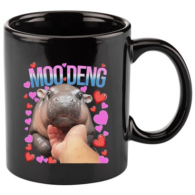 The Famous Moo Deng Pygmy Baby Hippo Moo Deng Cute Moodeng 11oz C Handle Ceramic Mug