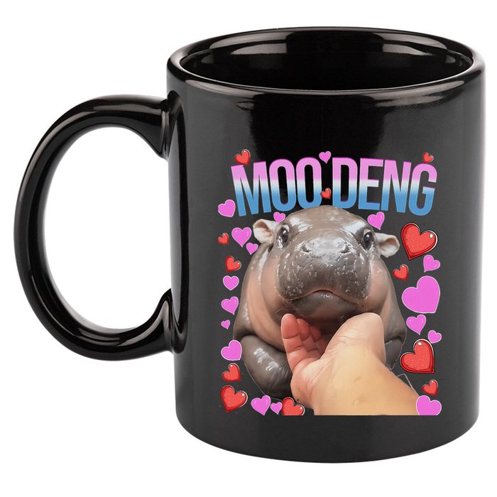 The Famous Moo Deng Pygmy Baby Hippo Moo Deng Cute Moodeng 11oz C Handle Ceramic Mug