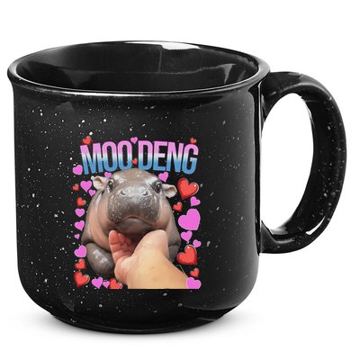 The Famous Moo Deng Pygmy Baby Hippo Moo Deng Cute Moodeng 15oz Campfire Ceramic Mug