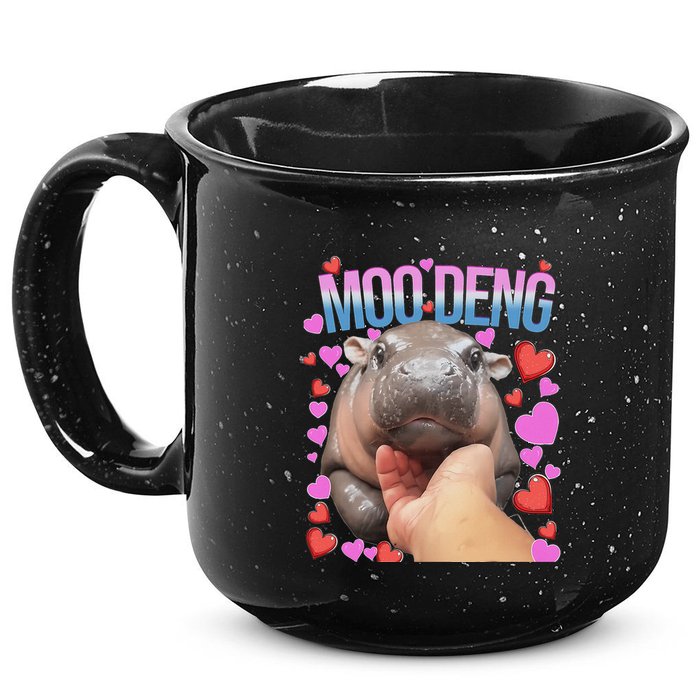 The Famous Moo Deng Pygmy Baby Hippo Moo Deng Cute Moodeng 15oz Campfire Ceramic Mug
