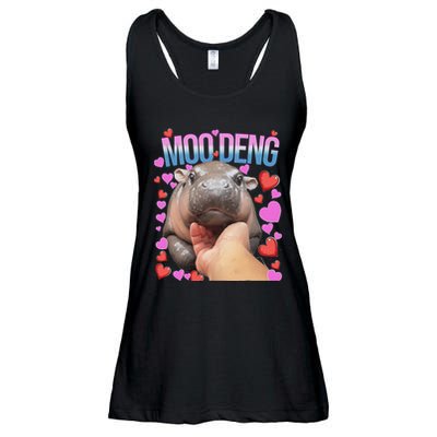 The Famous Moo Deng Pygmy Baby Hippo Moo Deng Cute Moodeng Ladies Essential Flowy Tank