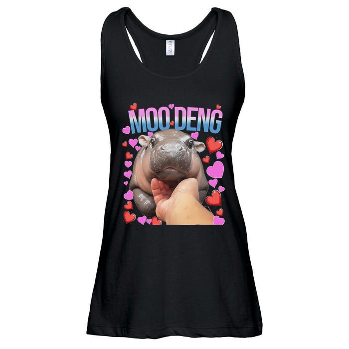 The Famous Moo Deng Pygmy Baby Hippo Moo Deng Cute Moodeng Ladies Essential Flowy Tank