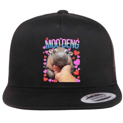 The Famous Moo Deng Pygmy Baby Hippo Moo Deng Cute Moodeng Flatbill Hat