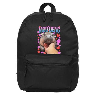 The Famous Moo Deng Pygmy Baby Hippo Moo Deng Cute Moodeng 16 in Basic Backpack