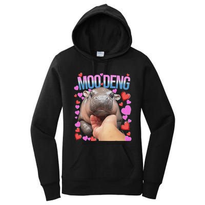 The Famous Moo Deng Pygmy Baby Hippo Moo Deng Cute Moodeng Women's Pullover Hoodie